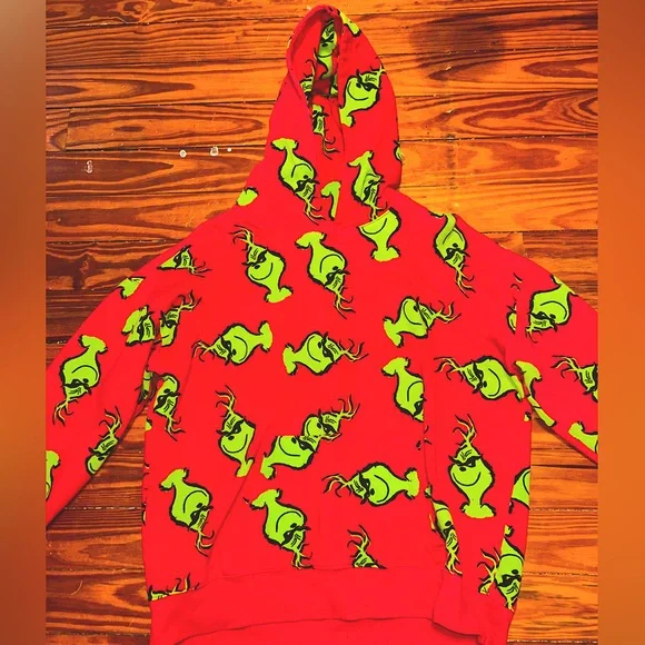 Festive Suess Grinch X Forever 21 Christmas Sweatshirt Kangaroo pouch  Hoodie